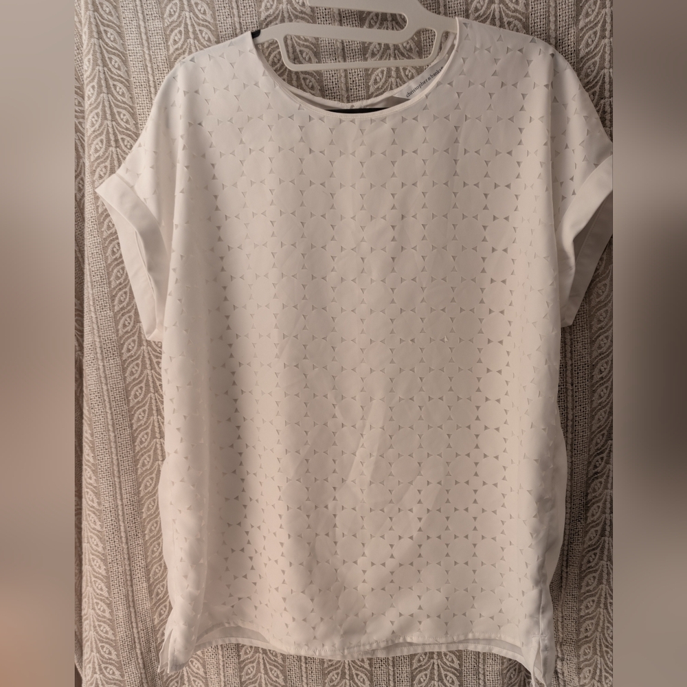 Vintage Christopher John Rogers White Textured Blouse